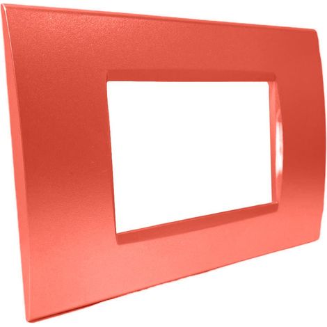 Placchetta per interruttore a 3 posti rosso corallo cassetta 503 compatibile con bticino living light supporto cover (1/2)
