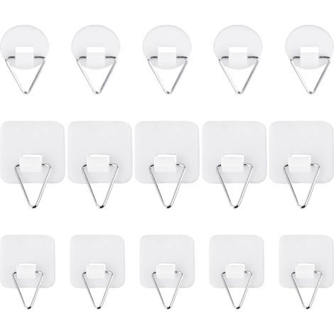 15 pieces triangular hooks, self-adhesive hooks, multifunctional hook kit, sticky hooks can be used (1/5)