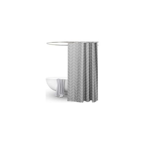 Rideau de douche motif géométrique gris, hydrofuge, anti-moisissure, 180x180 cm, crochets inclus – (1/5)