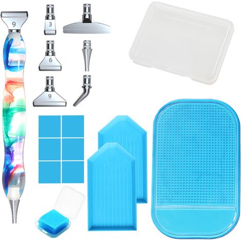 2 Kits de stylos pour peinture diamant, pointes en acier inoxydable, gel de silice adhésif, pour broderie 5D et décoration d'ongles (1/5)