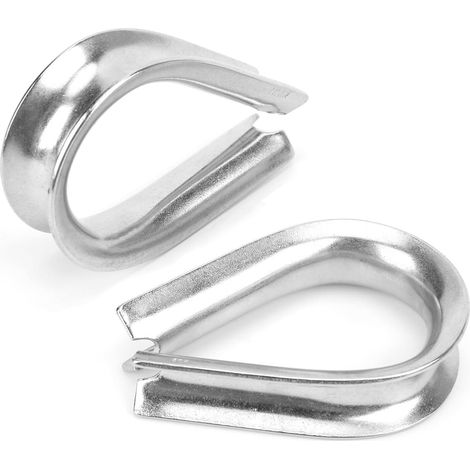 2PCS 18mm Metal Cable Lugs, Stainless Steel Marine Cable Clamp Rustproof Lug Rigging Aluminum Double Ferrule, Heart Shaped Cable Lug For Boat Accessory (1/5)