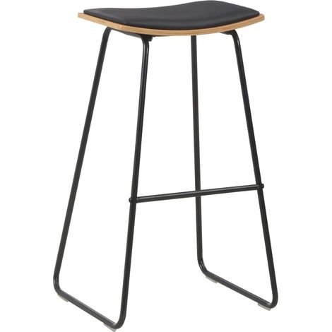 Maison Exclusive - Barshocker 4 Stk. Schwarz Kunstleder