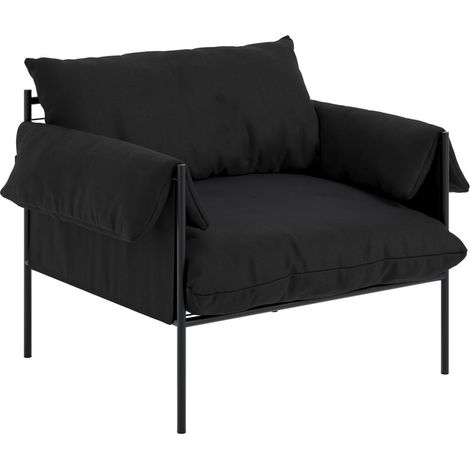 Wardour Chair - House Weave/Metal - L86 x W100 x H83 cm - Onyx/Black - Partially Assembled