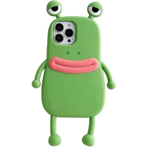 coque de téléphone moche pour iPhone 14 Pro Max, coque amusante pour iPhone 14 Pro Max, coque de téléphone grenouille 3D avec pied, verte, bizarre (1/5)