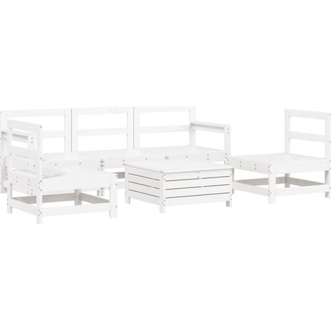 Maison Exclusive - Set Divani da Giardino 6 pz Bianco in Legno Massello di Pino