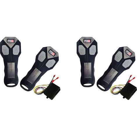 Kit véhicule pour treuils électriques sans fil à 2 unités avec télécommande à émetteur portatif, adapté aux camions, VTT et remorques 12V/24V. (1/3)