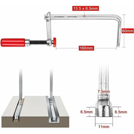 Cintura di serraggio per guida 2 pezzi (160 x 60 mm) per sistema MFT, forza di serraggio 220 kg (1/3)
