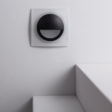 Segnapasso LED 3W da Incasso a Parete Quadrato Nero  4000K Bianco Naturale