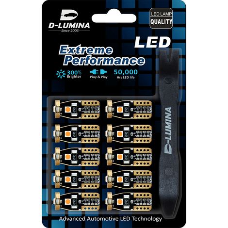 10 Lampada Led T10 W5W Canbus 12V 3 SMD 3030 Pink Rosa + Leva Rimozione Antigraffio (1/3)