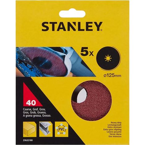 Disco Stanley in Carta Abrasiva per Smerigliatrici 40 Gr Ø 125