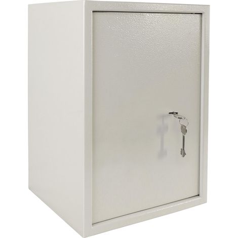Naizy – Coffre-fort mural avec serrure à double panneton – Acier antirouille – Dimensions 35 x 50 x 31 cm – Installation facile avec vis incluses