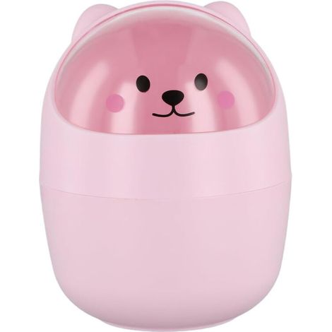 Tabletop Trash Can, Small Desktop Trash Can with Lid, Mini Removable Cute Pen Holder, Beautiful Wastebasket, Plastic Makeup Trash Can (1/5)