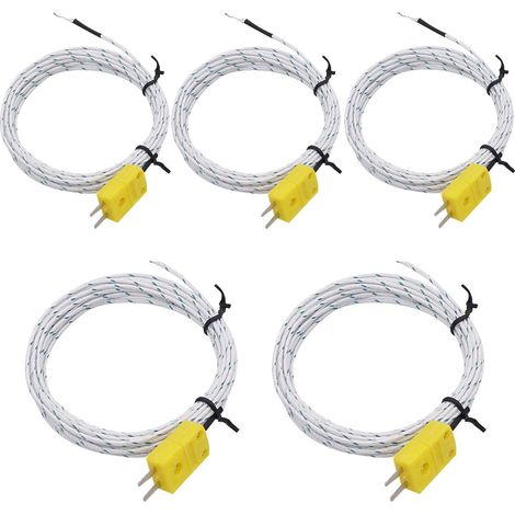 5 Pièces Capteur Type K,Câble 3m,Plage -50 à 350 °C,Sonde Thermocouple,Mesure Générale (1/5)