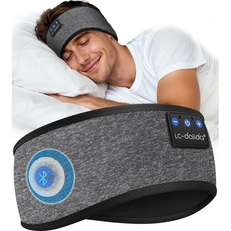 Bluetooth-Stirnband – 1 Stück – Weiches Material – Integrierte HD-Kopfhörer – Ideal für Schlaf, Sport und Yoga – Schwarz (1/5)