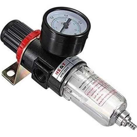 1/4" Air Pressure Regulator", Air Compressor Filter, Moisture Separator, Filters Moisture, Protects Compressed Air Tools and Pneumatic Devices - LIAIKI (1/5)