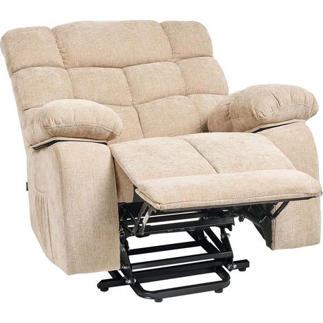 Electric Recliner Chair ARES With Footrest Fabric Beige (1/5)