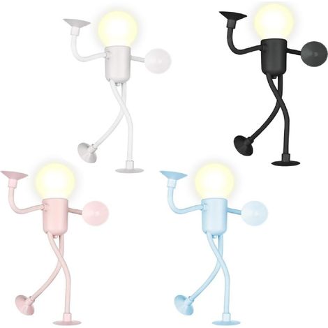 Lampe De Nuit LED - Figurine Athlète Flexible Avec Ventouse - Lumière Chaude 3000 K - Pour Chambre À Coucher Salle De Bains Cuisine - 1 Pièce