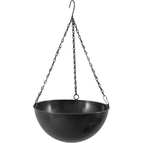 Pot À Fleurs Suspendu - Fonte De Fer Forgé - Pour Intérieur Et Extérieur - Diamètre 26 Cm - Finition Dépolie - 1 Pièce (1/5)