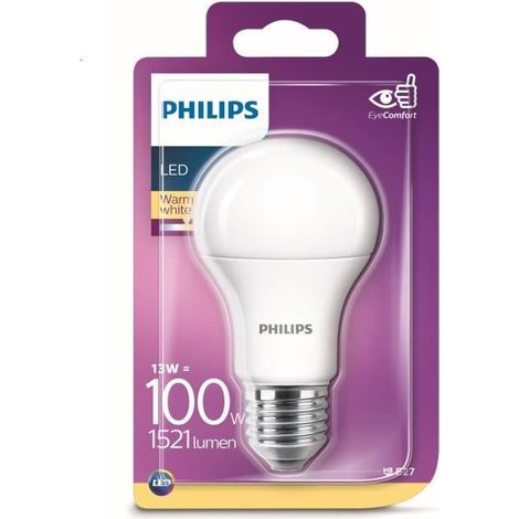 Ampoule LED Philips 13W/100W 1521 lm 2700K blanc chaud E27 (lot de 2) (1/2)