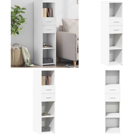 Buffet haut blanc 30x42,5x124 cm bois d'ingénierie - Buffet Design Intemporel - Meuble Rangement Blanc - Commode Bois D'ingénierie - Buffet Cuisine - Buffet Salon - Home & Living (1/5)