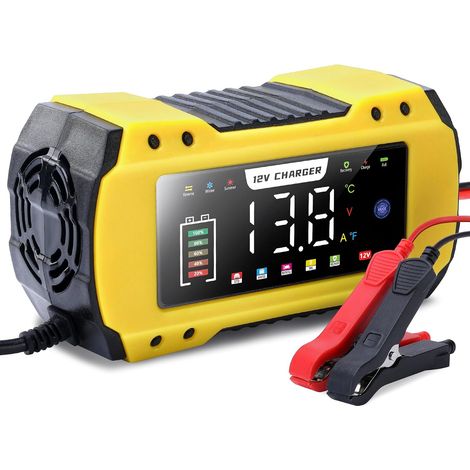 Chargeur Batterie Voitures, 12V 8A Mainteneur De Chargeur De Batterie, avec Fonction Réparation, écran LCD, Protections Multiples, Maintien de Charge Auto, pour Auto Voiture Moto (1/5)