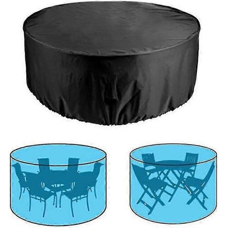 Housse de protection imperméable pour table ronde de jardin 130x71cm (1/3)