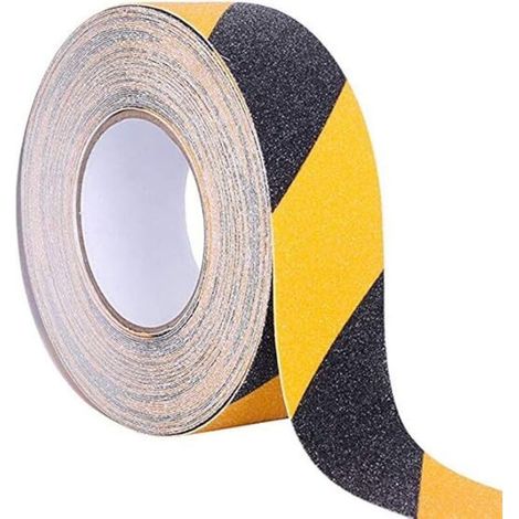1pc 5M 5CM Ruban Adhésif Antidérapant Ruban de Sécurité de Surface Givré Escaliers Bande Sol Piscine Étage de la Maison Juane et Noir (1/4)