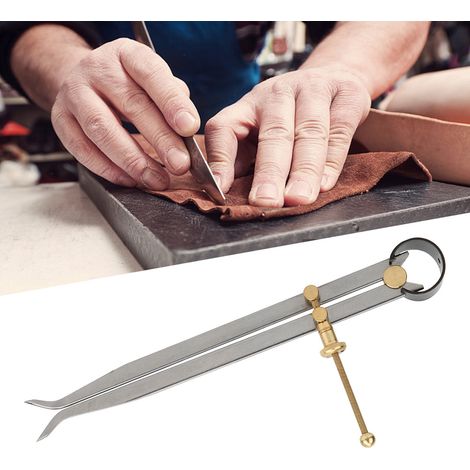 Compas à ressort trempé en acier au carbone et laiton, à pattes plates, pour traçage, 200 mm (1/5)