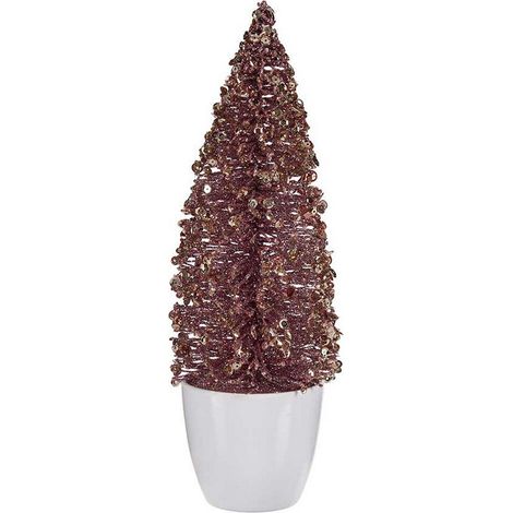 Sapin de Noël - Petit modèle - Rose doré - Plastique - 9 x 28 x 9 cm