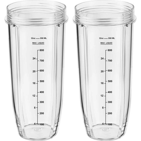 2 Tasses de rechange 32oz pour blender Nutri Ninja Auto-iQ,accessoires compatibles,sans fuite,pour préparation de jus (1/5)