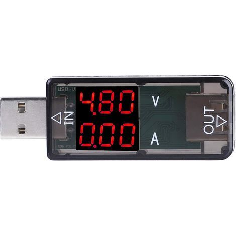 Testeur de multimètre USB 2.0, wattmètre USB, banque d'alimentation pour téléphone LCD couleur pour la détection de tension, mesure de puissance, test de courant de produits électroniques(black) (1/5)