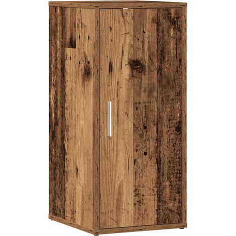Zapatero con puerta 32 x 35 x 70 cm gran capacidad de almacenamiento estilo vintage madera envejecida 020050915 (1/5)