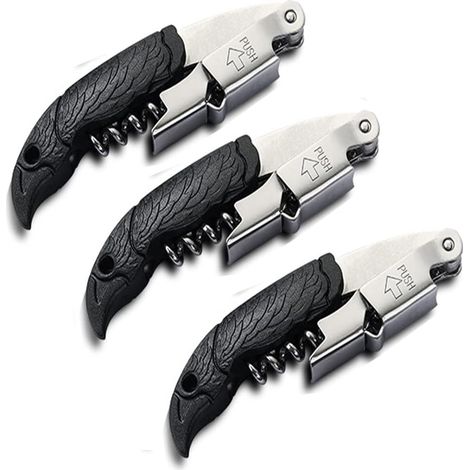 Tire-bouchons professionnels pour barmans, lot de 3, en acier inoxydable-AquaForge (1/5)