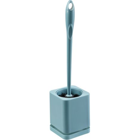 Ensemble de brosses de toilette, poinçonnage gratuit, brosse de nettoyage murale, brosse de toilette domestique avec base(bleu foncé) (1/5)
