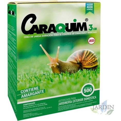 Molusquicida Caraquim 500gr Resistente a Humedad, No Impermeable para Control de Moluscos