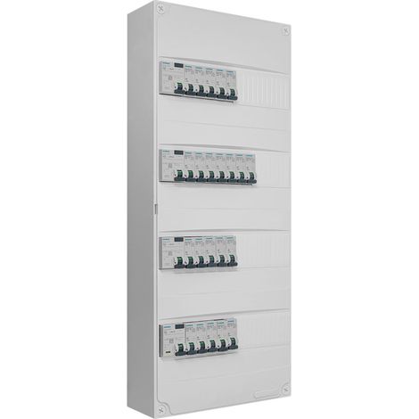 Siemens – Tableau électrique 4 rangées pré-équipé 4 inter. diff. 63A – 22 disjoncteurs – IP30 – Montage en GTL ou saillie
