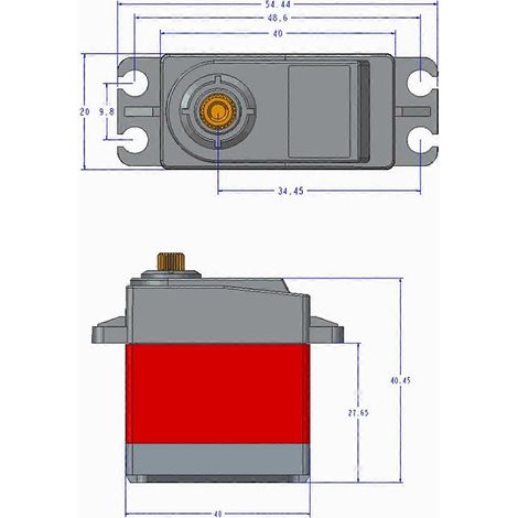 Servomoteur numérique 20 kg à couple élevé + dispositif de commutation parabolique pour servomoteur 20 kg (1/5)