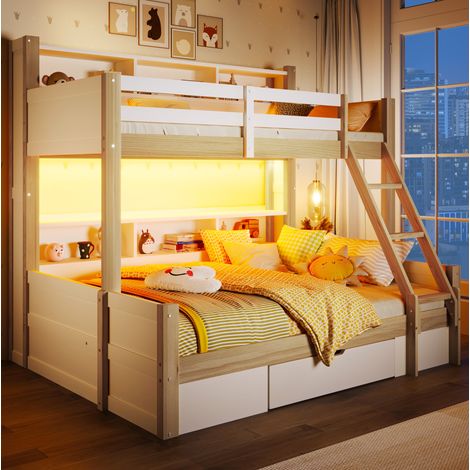 Bett Bettgestell Stauraum 90x200 140x200 Kiefer HAVRYA (1/5)