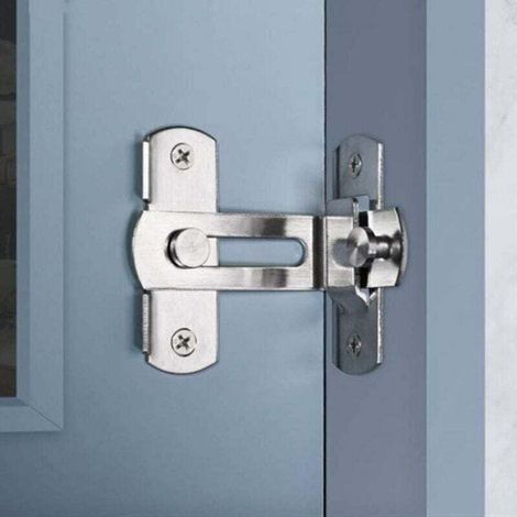 Verrou De Porte À Angle Droit 90 Degrés Boulon De Verrouillage De Boucle De Verrouillage Boulon De Barillet À Verrou Coulissant Avec Vis Pour Portes De Toilette Et Fenêtres (1/5)