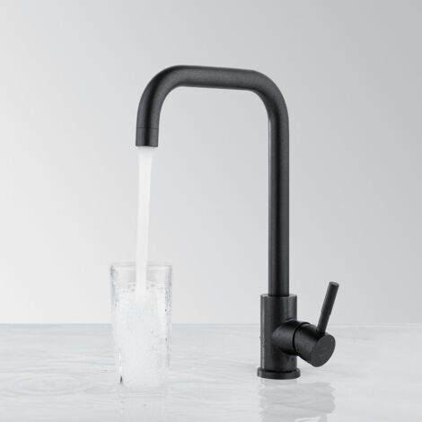 Robinet de Cuisine Nacrée Noire Mitigeur d'evier Pivotant 360° Flexible Robinetterie de Cuisine en 304 Acier Inox Peinture Cuisson Résistant à la Corrosion (1/5)