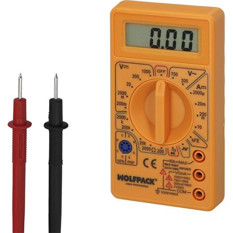 Multimètre numérique professionnel avec écran LCD (pile 9V incluse) (1/5)
