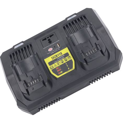 Chargeur double batterie 12V 14.4V 20V Li-ion, station de charge et décharge, maintien automatique, 100-240V, prise UE (1/5)