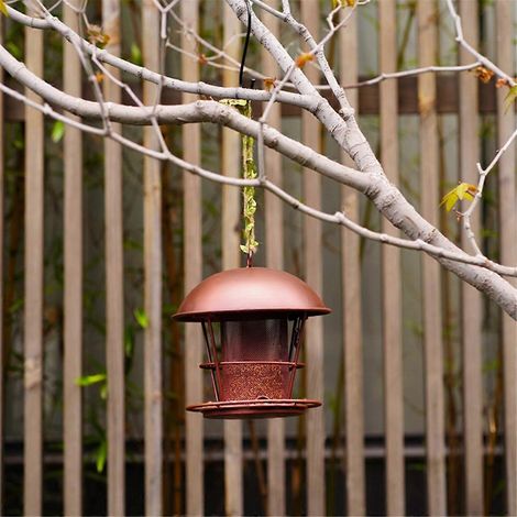Vogelfutterhaus, zum Aufhängen im Freien, 2-teiliges Vogelfutterhaus aus Metall für den Außenbereich