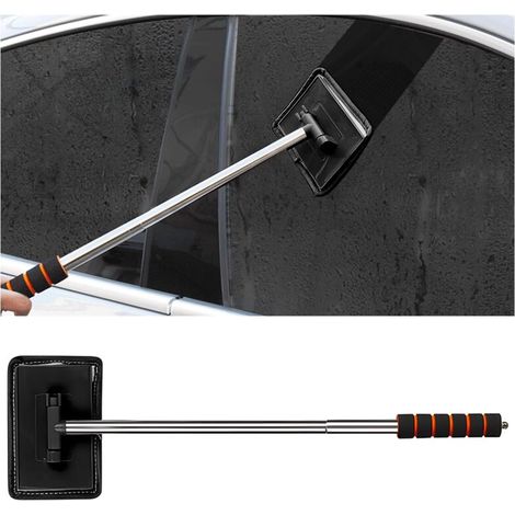 Brosse de lavage de voiture extensible en alliage d'aluminium, microfibre multifonctionnelle absorbante, brosse rotative réglable à 180 degrés, poignée télescopique, raclette de pare-brise de voiture, (1/5)