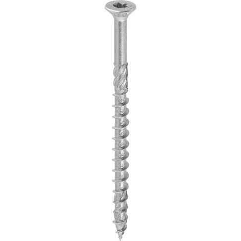 Vis à bois zinguée blanc - tête fraisée - filetage partiel - empreinte torx - pointe anti-fendage 8 x 80 - Boîte de 50 (1/2)