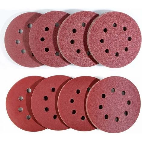 Set di 80 dischi abrasivi per levigatrici roto-orbitali (Ø125mm), 10 grane 40/60/80/120/180/240/320/400 per levigatrici roto-orbitali (1/5)