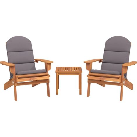Ensemble de Salon de jardin meuble d'extérieur ensemble de mobilier adirondack 3 pièces bois acacia solide (1/5)