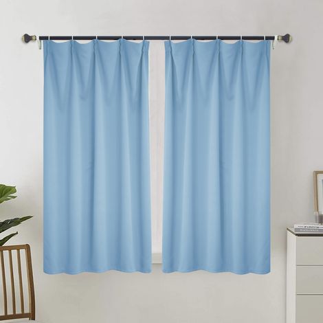 Rideau occultant total pour salon, rideau isolant thermique, rideau à œillets, convient pour porte-fenêtre (2 pièces, 100 x 178 cm).