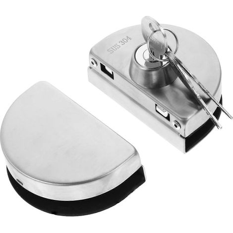 Serrure à clé pour porte vitrée, système antivol à double pêne sans perçage, pour portes vitrées coulissantes ou battantes, usage domestique ou professionnel. (1/5)
