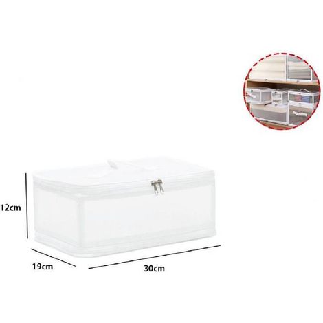 TrAdE Shop Traesio - Box Scatola Salvaspazio Portatutto Contenitore Organizer Armadi 30x19x12cm 59971 -